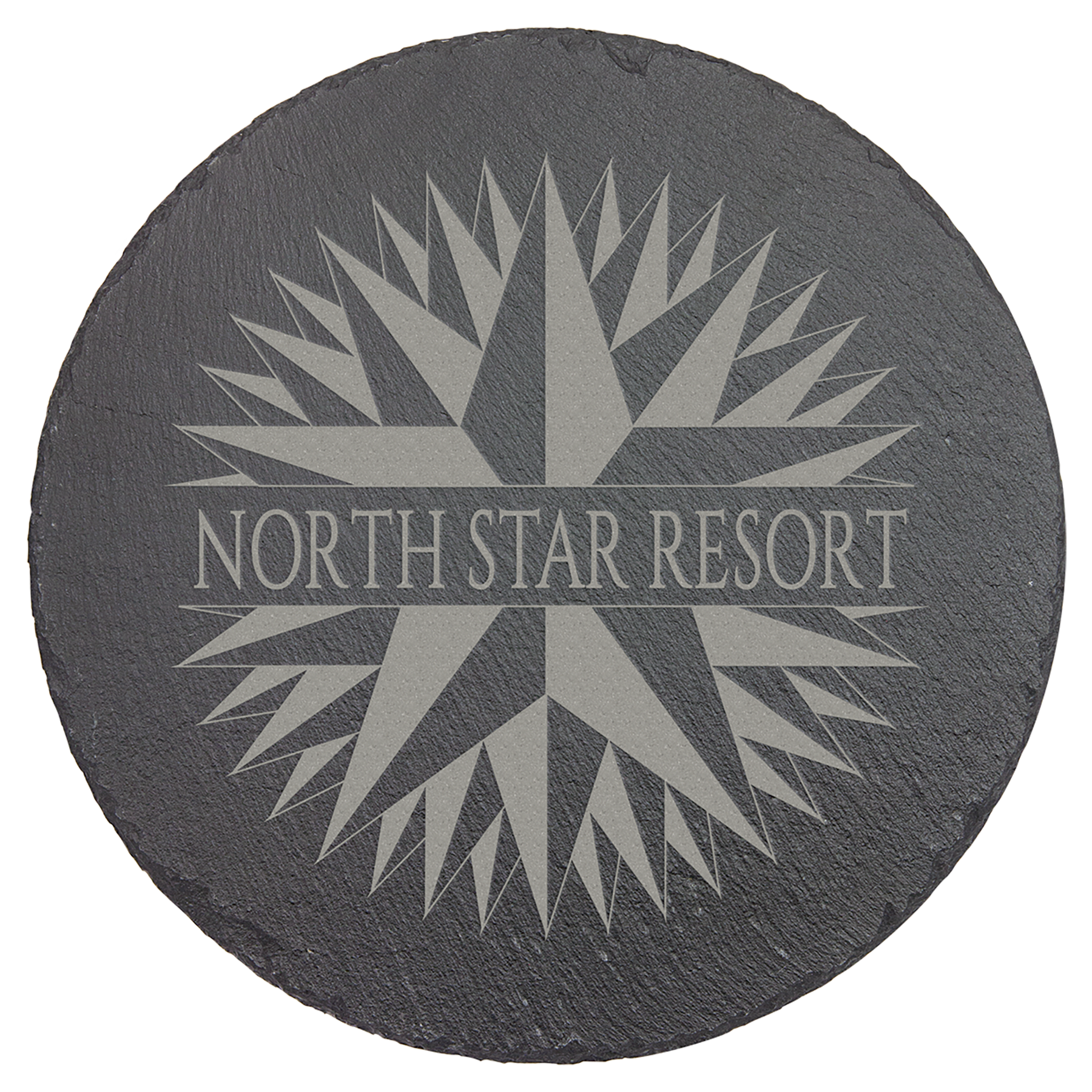 9 3/4" Round Slate Decor with Foam Pads laser engravable
