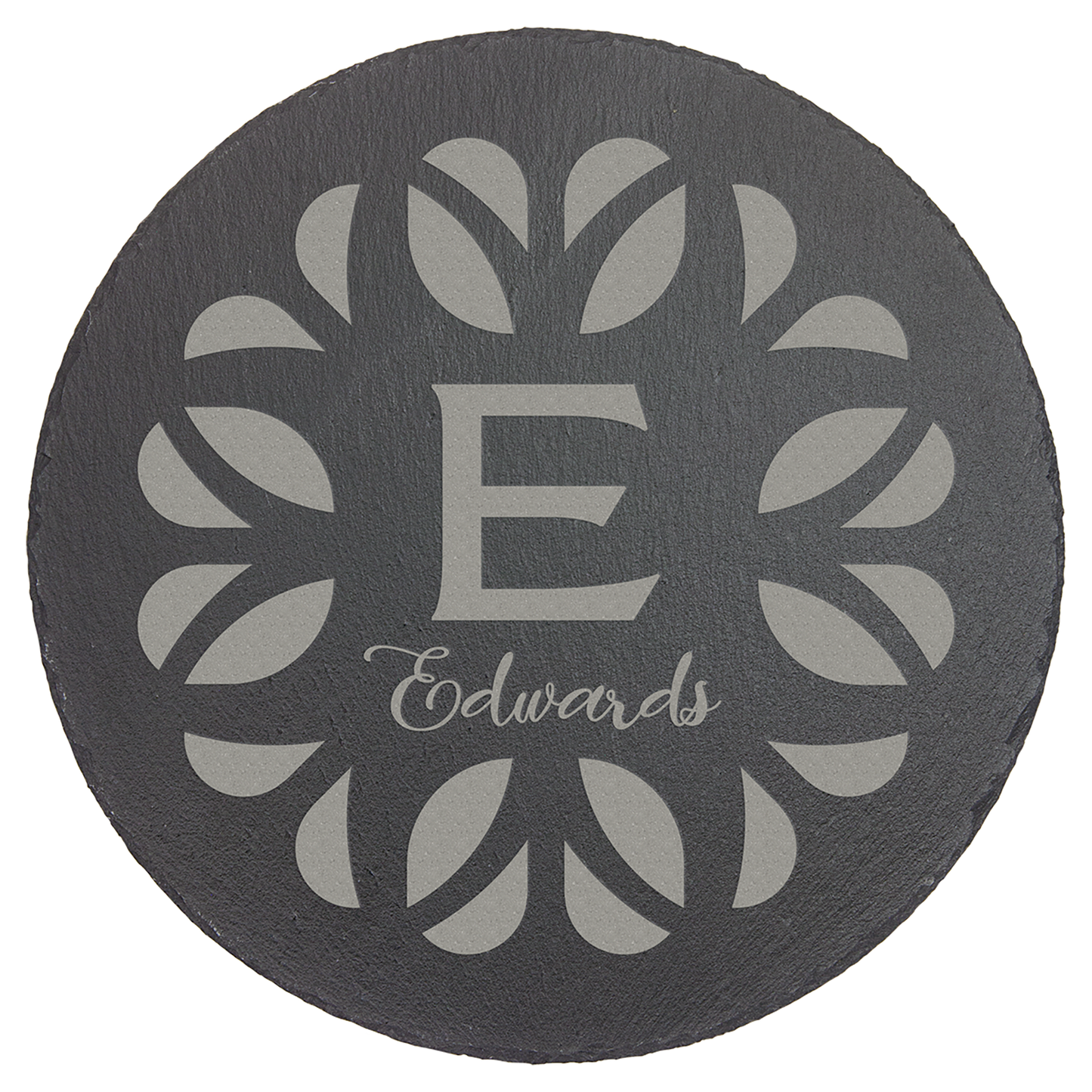 11 3/4" Round Slate Decor with Foam Pads laser engravable