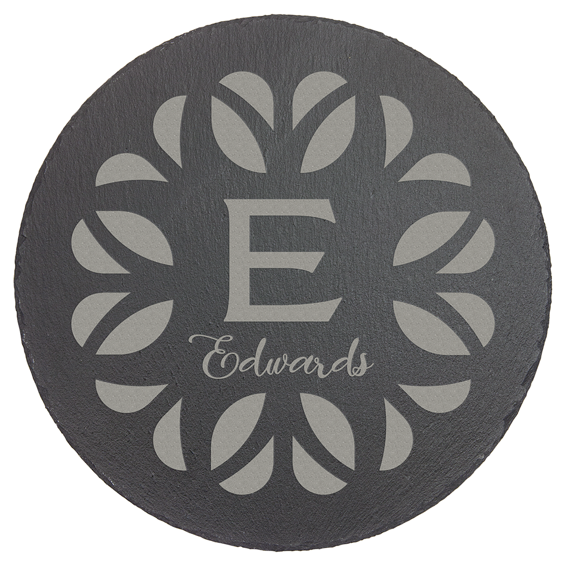 11 3/4" Round Slate Decor with Foam Pads laser engravable