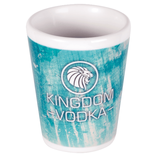 Personalized 1.5 oz. ceramic shot glass with custom full-color photo or design