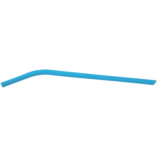 10 inch small blue silicone reusable straw, 5/16 inch diameter for standard tumbler drinks