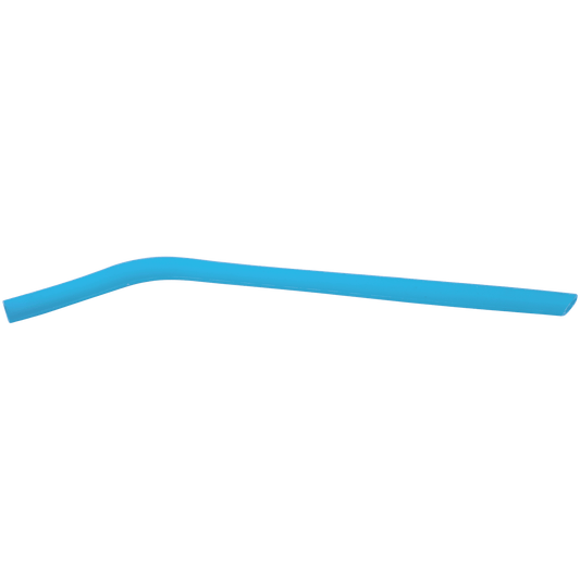 10 inch large blue silicone reusable straw, 7/16 inch diameter for smoothies and wide-mouth drinkware