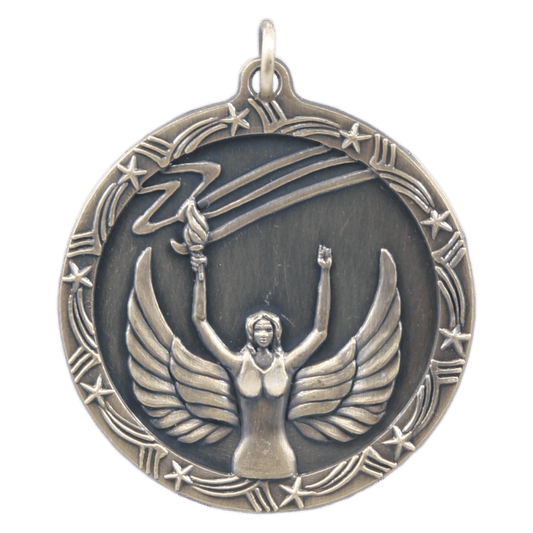 Antique Gold 1 3/4" Victory Shooting Star Medal