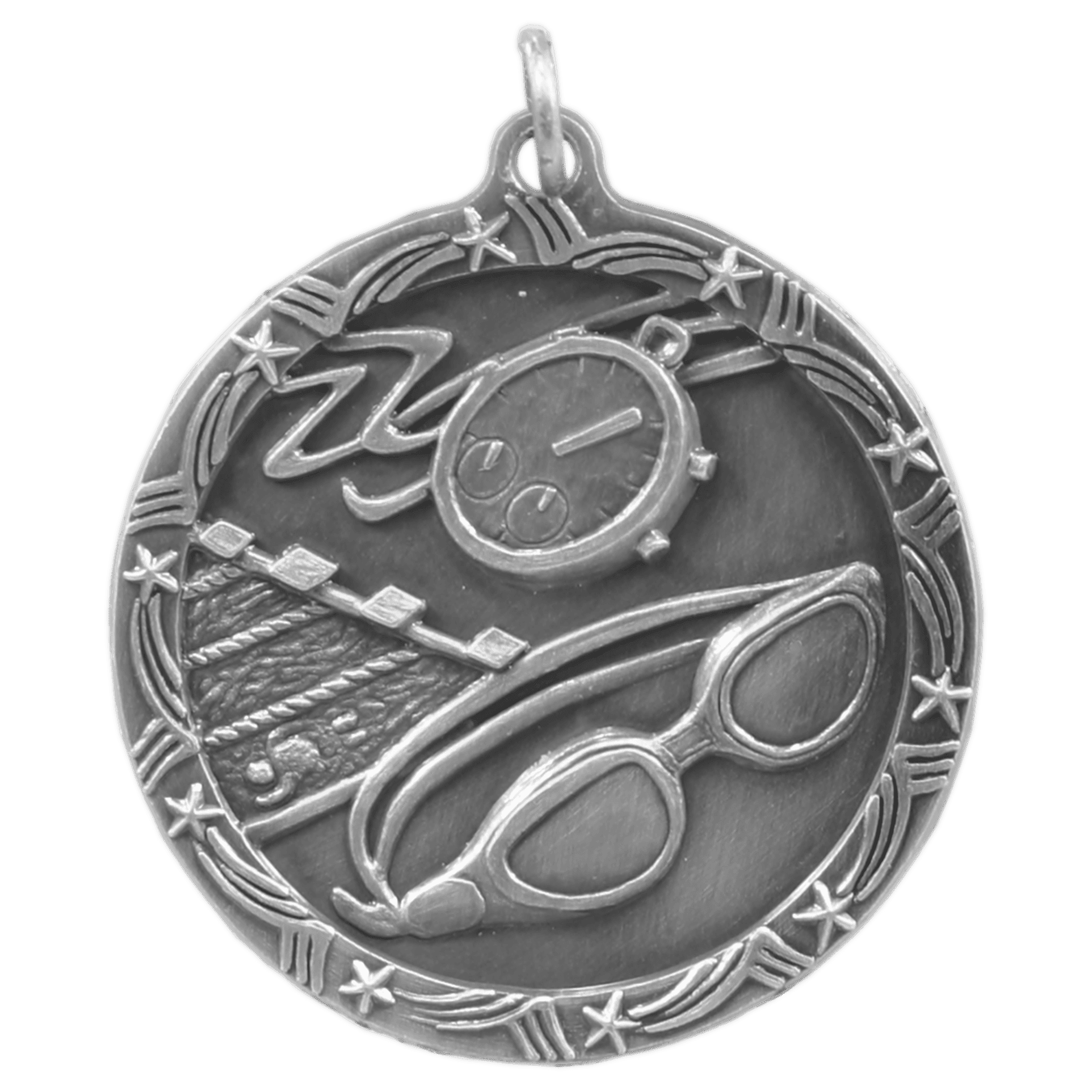 1 3/4" Swimming Shooting Star Medal laser engravable medal