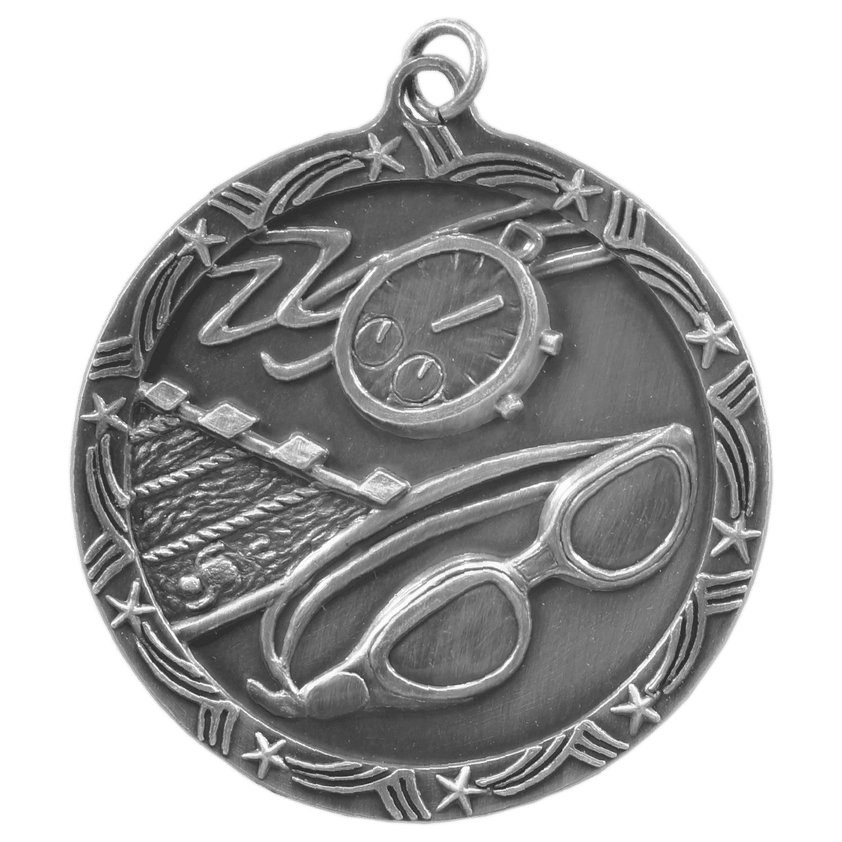 2 1/2" Swimming Shooting Star Medal laser engravable medal