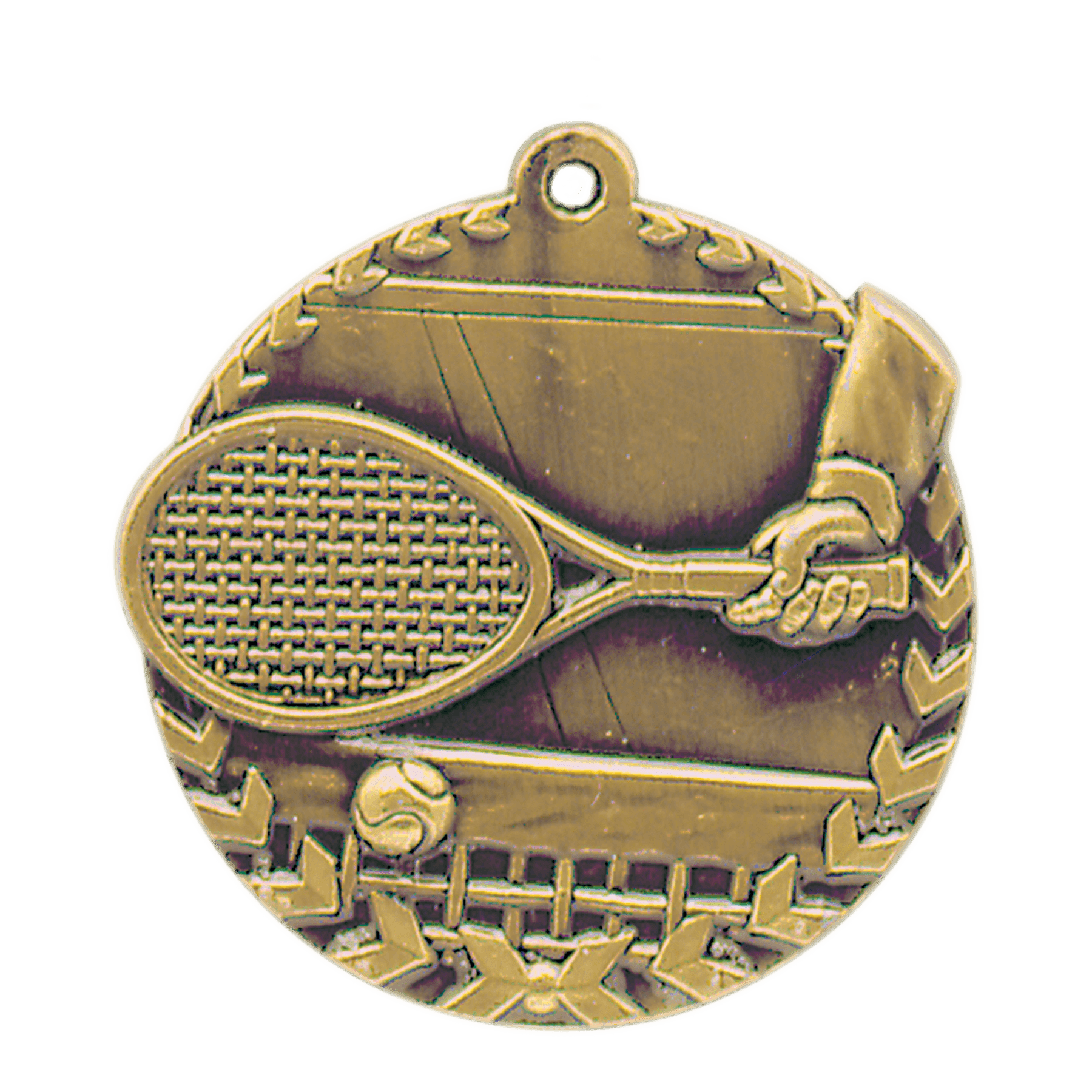 Antique Gold 1 3/4" Tennis Millennium Medal