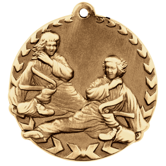 Antique Gold 1 3/4" Martial Arts Millennium Medal