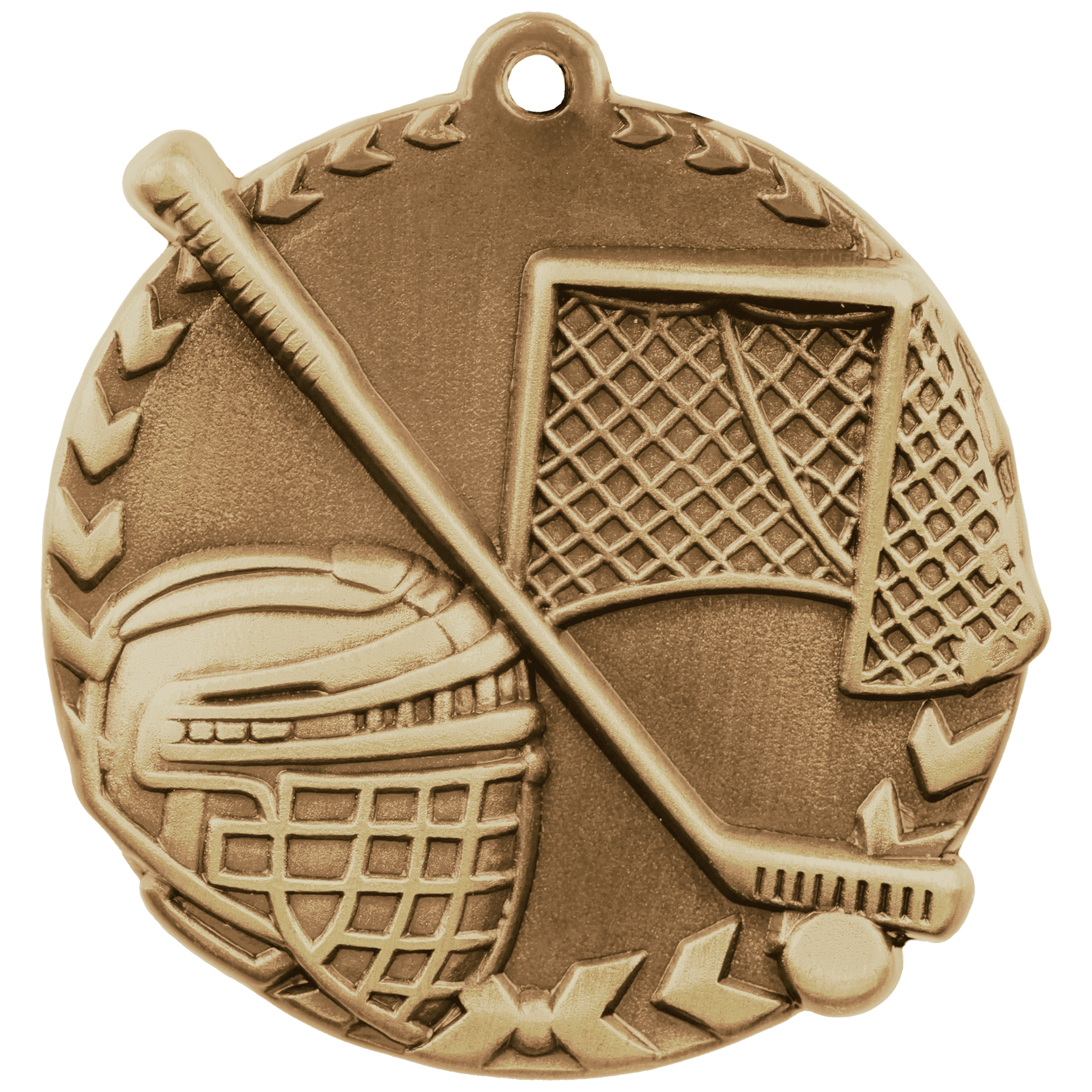 Antique Gold 1 3/4" Hockey Millennium Medal