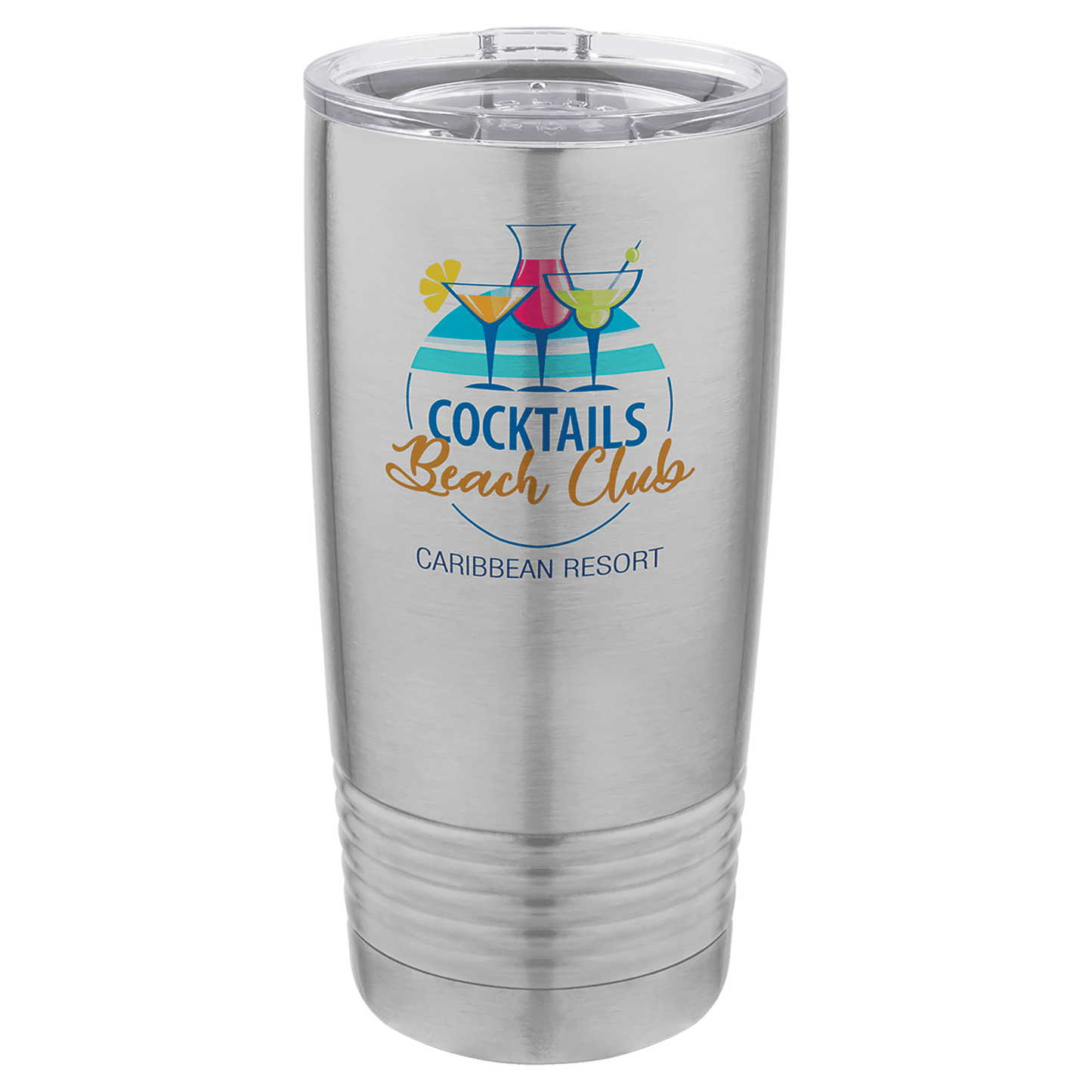 Personalized 20 oz. stainless steel vacuum insulated tumbler with lid and custom full-color photo or design