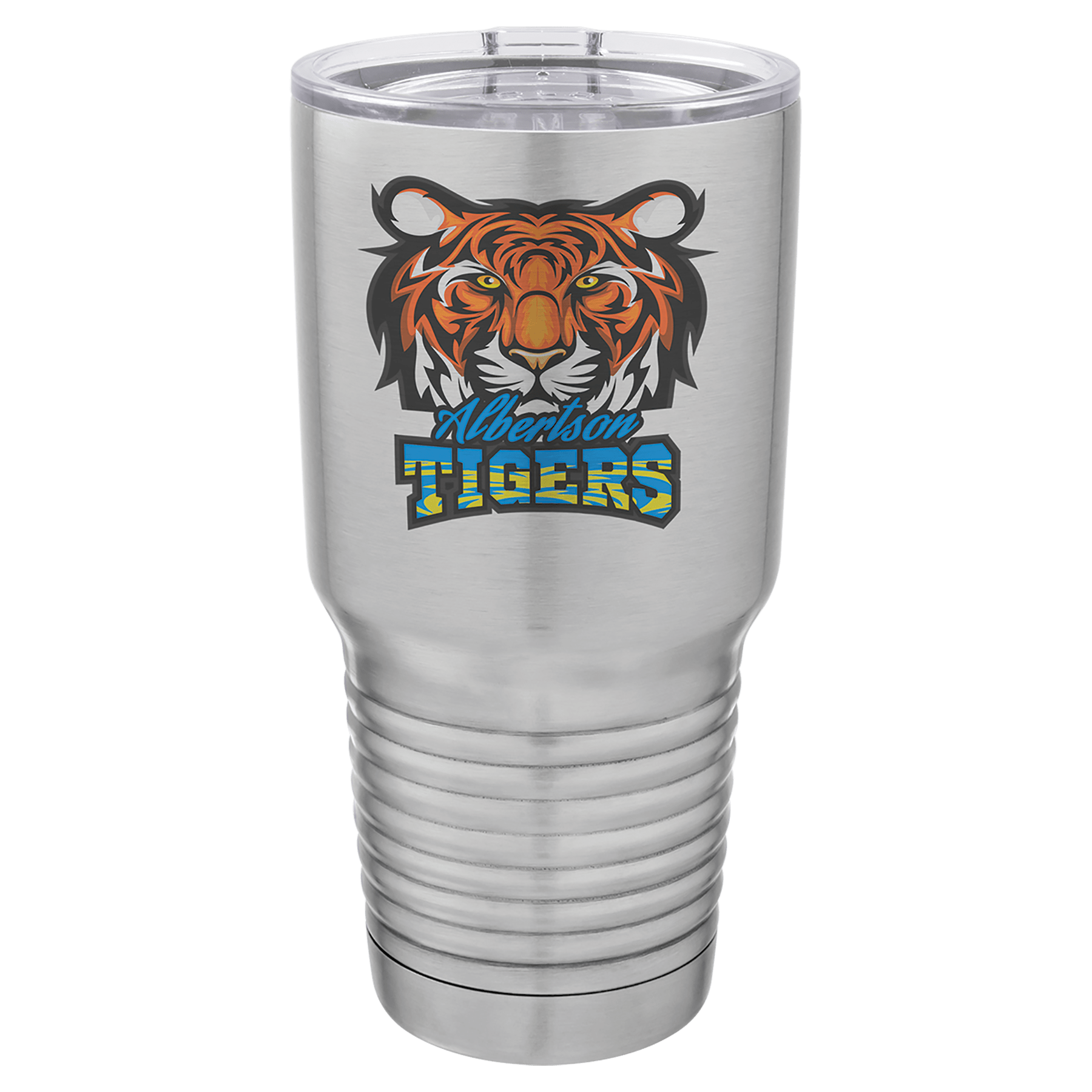 Personalized 30 oz. stainless steel vacuum insulated tumbler with lid and custom full-color photo or design