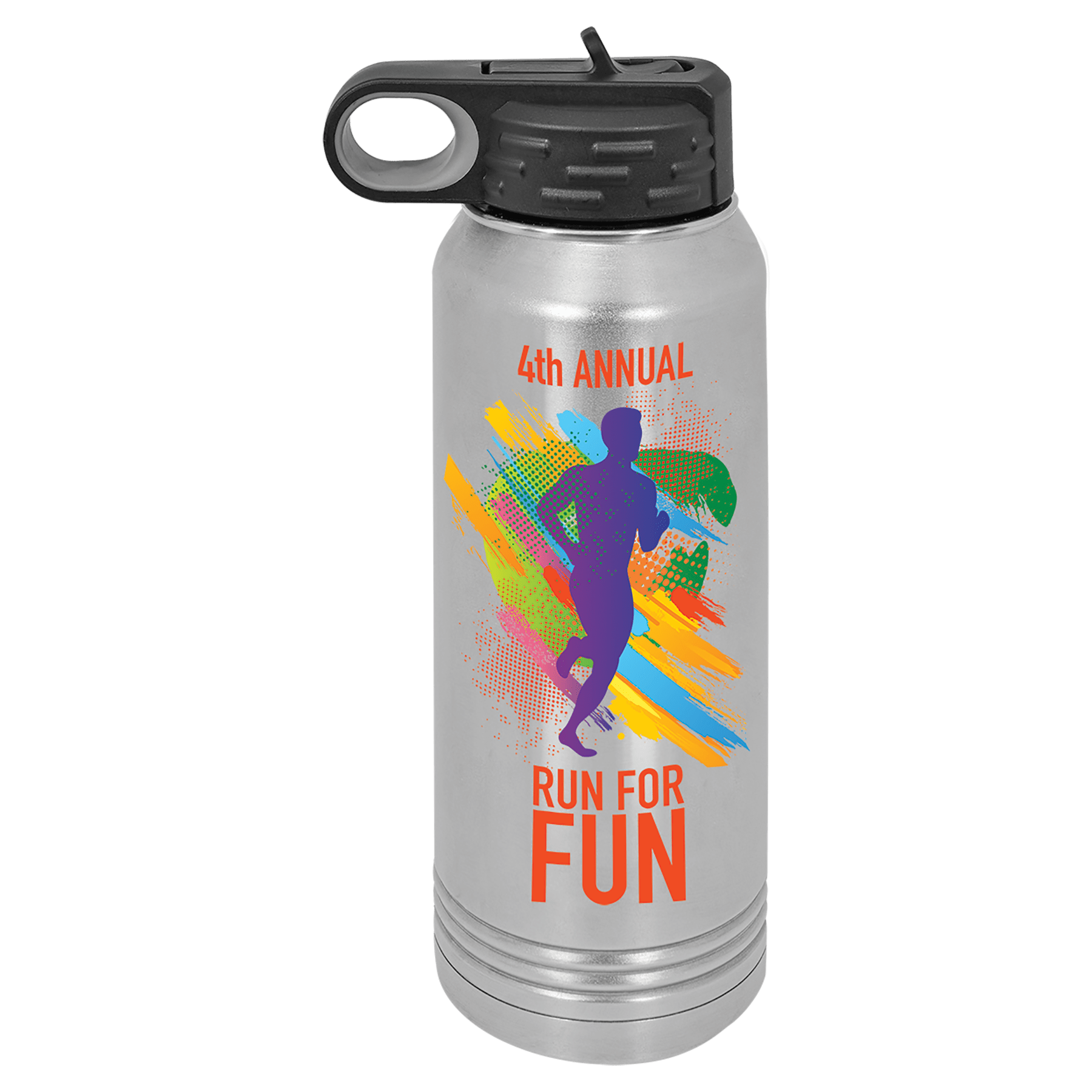 Personalized 30 oz. stainless steel insulated water bottle with custom full-color photo or design