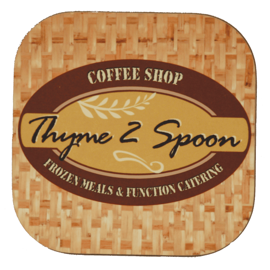 Personalized 4 inch square gloss white hardboard coaster with custom full-color photo or design
