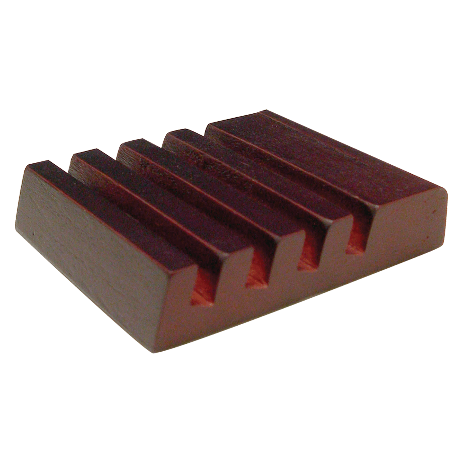 Mahogany finish slotted coaster holder holds 4 coasters, perfect display accessory for personalized coaster sets