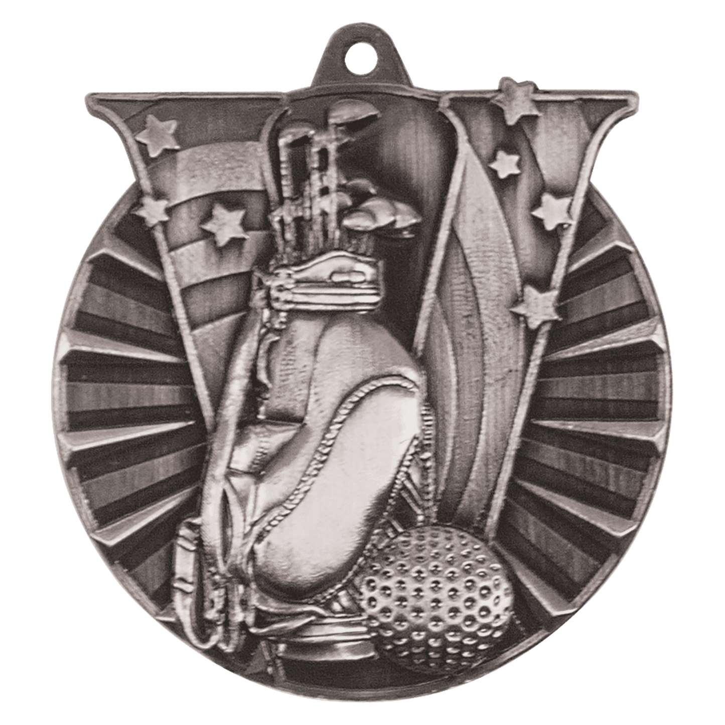 Antique Silver 2" Golf Victory Medal
