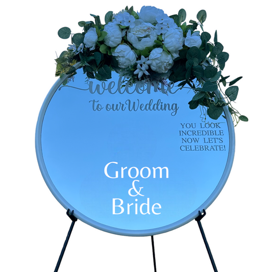 Welcome Mirror Wedding Sign