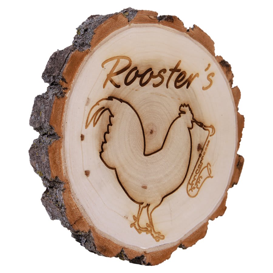 7" Old West Log Cottonwood Plaque laser engravable