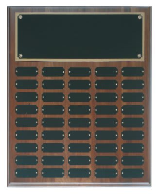 45 Plate Genuine Walnut Completed Perpetual Plaque laser engravable