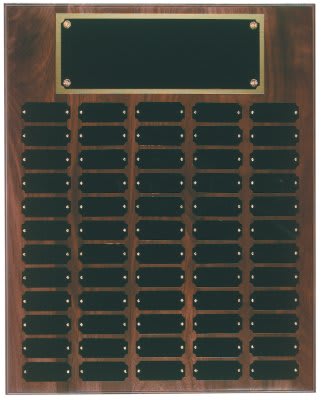 60 Plate Genuine Walnut Completed Perpetual Plaque laser engravable