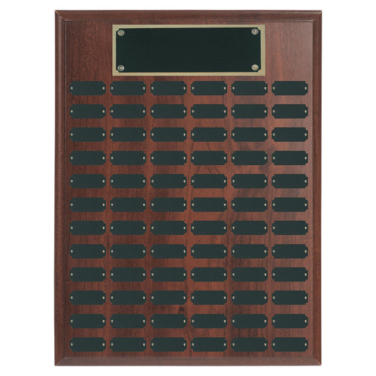 72 Plate Genuine Walnut Completed Perpetual Plaque laser engravable