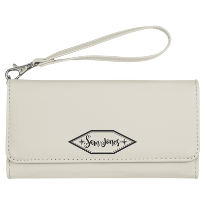 Engraved Woman's Leatherette Wallet