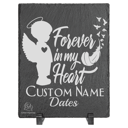 "Forever in my Heart" Slate Sign with Plastic Feet